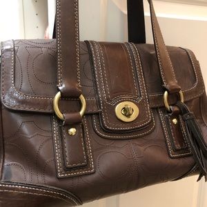 Vintage Coach Satchel - Dark Brown Leather